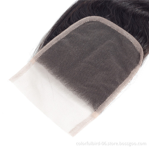 Wholesale 10 12 Inch Virgin Human India Hair 4x4 Natural Color Body Wave 4*4 Transparent Lace Closure human hair